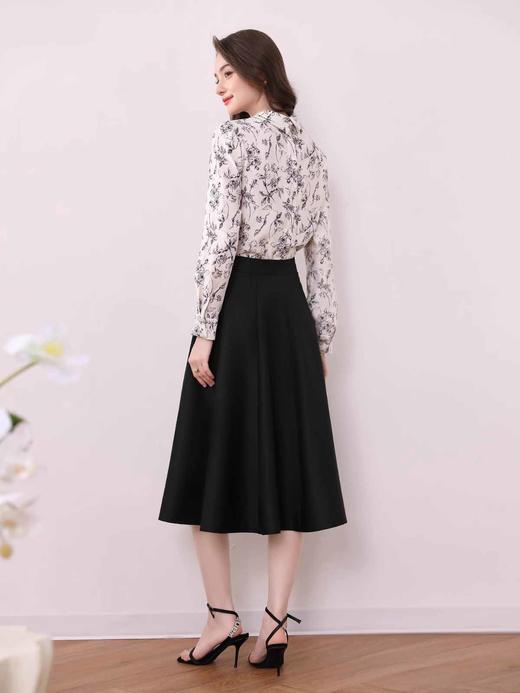 全新升级【铂金会员165/天猫219/差价54】(62210)洛诗琳法式碎花长袖衬衫女春季2025新款气质通勤雪纺衫上衣 商品图3