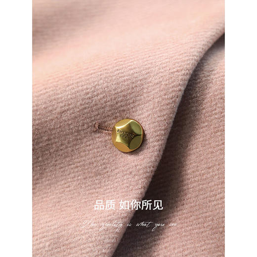 COCOBELLA气质粉小香风短外套质感金属扣箱型毛呢大衣WL7066-2 商品图4