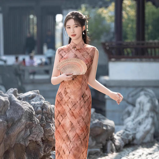 GSJ9320 民国风复古改良旗袍2025新款老上海年轻款少女日常素雅高端连衣裙 商品图0