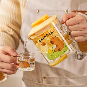 摩登主妇卡皮巴拉冷水壶玻璃耐高温家用凉水壶高颜值冷泡壶凉水杯