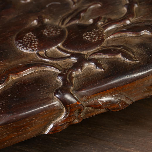 清 红木石榴纹方形盖盒 商品图3