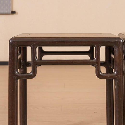 清 红木圆材方凳成堂（一堂四只） 商品图1