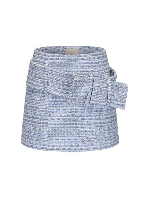 【航海晴空】蝴蝶结斜腰带设计小香风短裙 商品图4