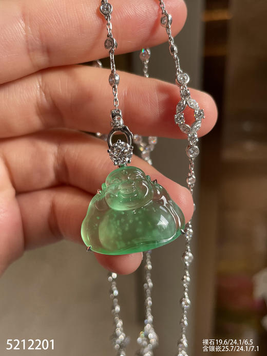 玻璃种艳绿佛公吊坠【5212201】具体价格微信咨询 商品图3