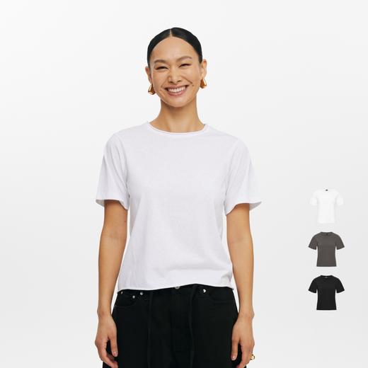 oneup轻薄圆领散口短袖T恤 商品图1