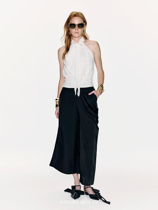 【飘翼】不规则飘片设计高腰九分阔腿裤2300039 商品图0