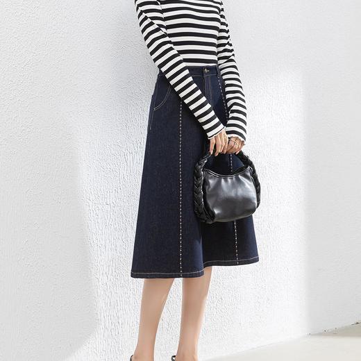 【高货rg】全新升级【铂金会员165/天猫219/差价54】(62841) 洛诗琳科技面料半身裙2025年春季新款高腰A字牛仔裙女 商品图3