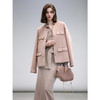 COCOBELLA气质粉温柔风毛呢外套质感金属扣中长款大衣WL7063-2 商品缩略图3