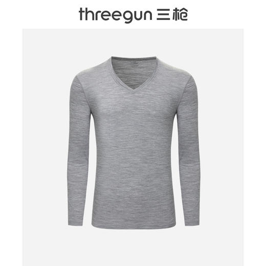 Threegun三枪 金钻羊毛V领长袖男衫-24153A021 商品图0