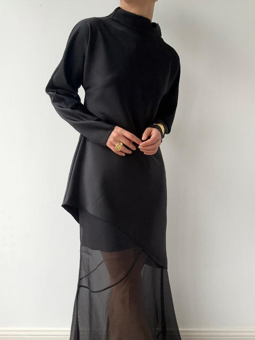 VC｜AW24125 Kalisa asymmetric blouse [ 黑 / 白 / 棕 ] 商品图8