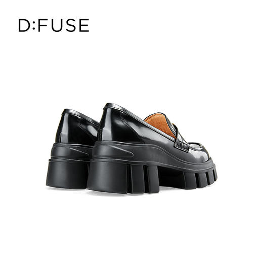 DFuse迪芙斯2025春季新款轻便通勤皮鞋三角标增高厚底乐福鞋DFD1112105 商品图8