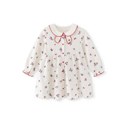 英氏女童裙子春夏长袖纯棉女童连衣裙2025新款拜年裙YRLAJ1R027A 商品图4