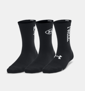 安德玛女子UA Essential中筒袜—3双装1382942-001