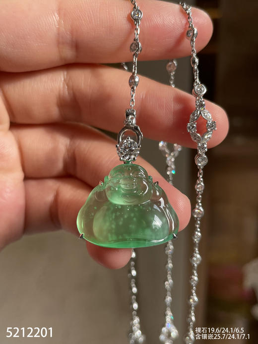 玻璃种艳绿佛公吊坠【5212201】具体价格微信咨询 商品图1