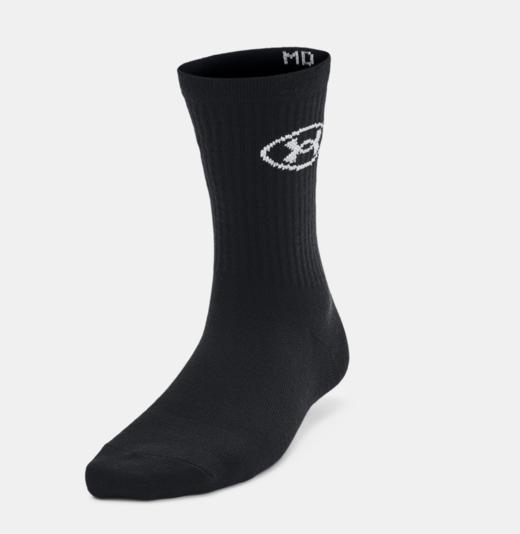 安德玛女子UA Essential中筒袜—3双装1382942-001 商品图1