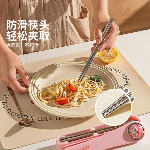 摩登主妇筷子勺子套装一人用儿童学生可爱个人专用不锈钢便携餐具 商品图3
