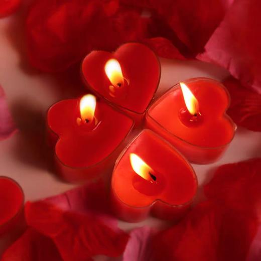 红色爱心蜡烛 情人节表白爱心蜡烛 节日气氛装饰蜡烛 1个 商品图3