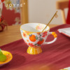 【专柜多样屋】JOYYE福果满园马克杯带勺高脚杯釉下彩手绘春节新春礼物 金柿-【单杯礼盒】 230ml 商品缩略图2