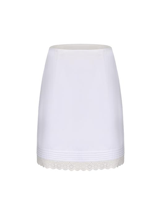 【白色梦屿】蕾丝拼接设计直身半裙 商品图4