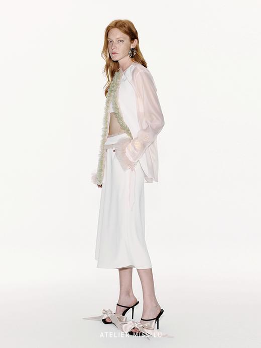 【浮游诗意】腰部薄纱拼接设计大摆阔腿裤 商品图2