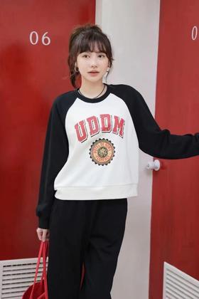 【预售】柚丁女装减龄插肩袖童趣套头卫衣9A11V27374