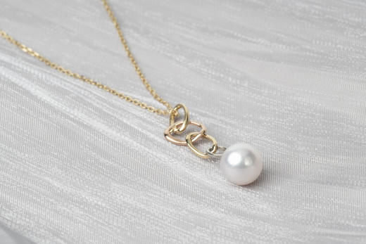 「几何」Akoya珍珠14k白金黄金玫瑰金项链 商品图1