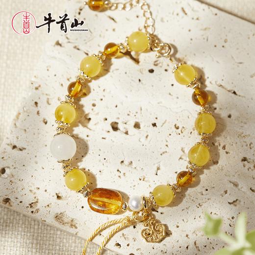 牛首山南红蜜蜡手链珠落玉盘新中式珠宝琥珀手链本命年新年礼物 商品图1