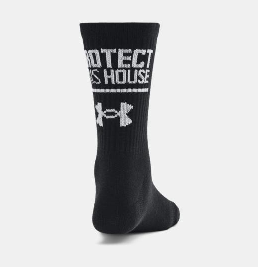 安德玛女子UA Essential中筒袜—3双装1382942-001 商品图3