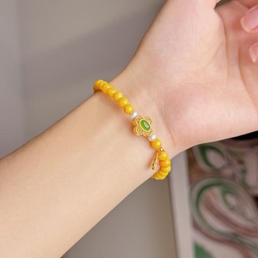 敦煌【金玉满堂·宝相花蜜蜡手串】敦煌福泽宝相花蜜蜡手串 轻奢高级国风设计感 商品图0
