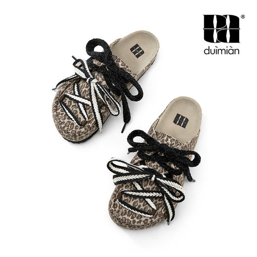 对面duimian-春夏新品袋鼠豹纹勃肯半拖 商品图4