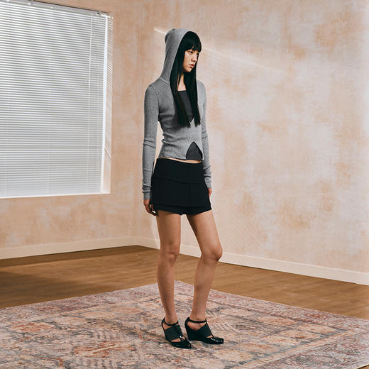 NUTH 假两件撞色连帽针织衫上衣女 商品图3