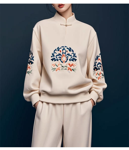 裁缝学苑AQ419新中式国风上衣盘扣卫衣外套裤子两件套装纸样女装样板图纸 商品图1