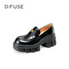 DFuse迪芙斯2025春季新款轻便通勤皮鞋三角标增高厚底乐福鞋DFD1112105 商品缩略图6