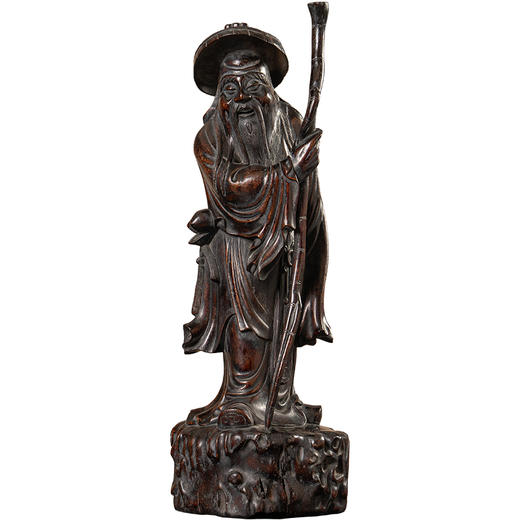 清 沉香木雕东方朔偷桃人物像 商品图5