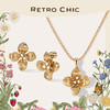 Garden of Eden 伊甸园系列 | 金丝四瓣花套装（耳环&项链） 商品缩略图0
