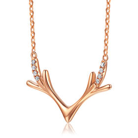 【1件7.5折】18k金一鹿有你钻石项链 闪耀百搭项链套链女士礼物MEMORA诗普琳KN018096