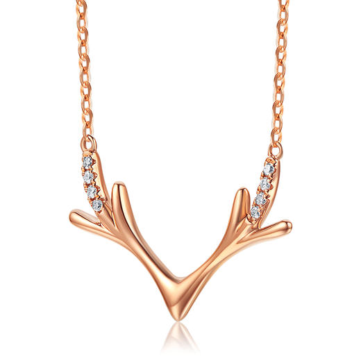 【1件7.5折】18k金一鹿有你钻石项链 闪耀百搭项链套链女士礼物MEMORA诗普琳KN018096 商品图0