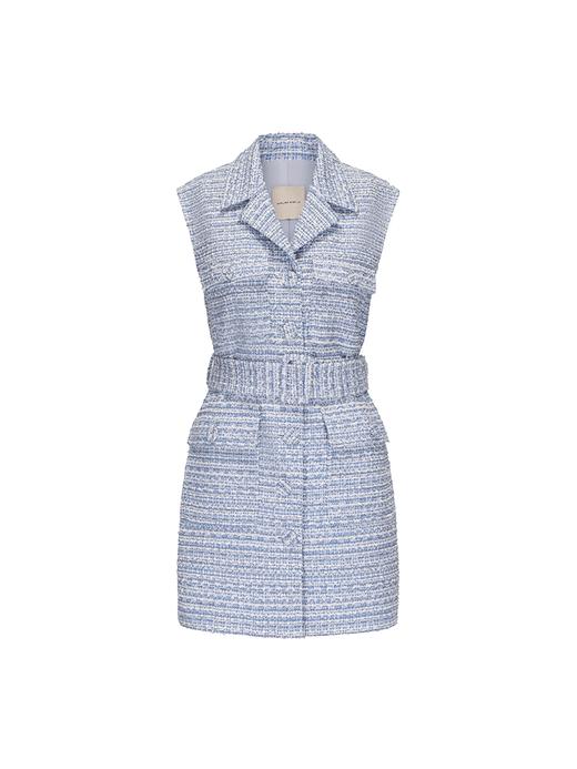 【航海旅人】可调节腰带设计小香风口袋连衣裙 商品图4