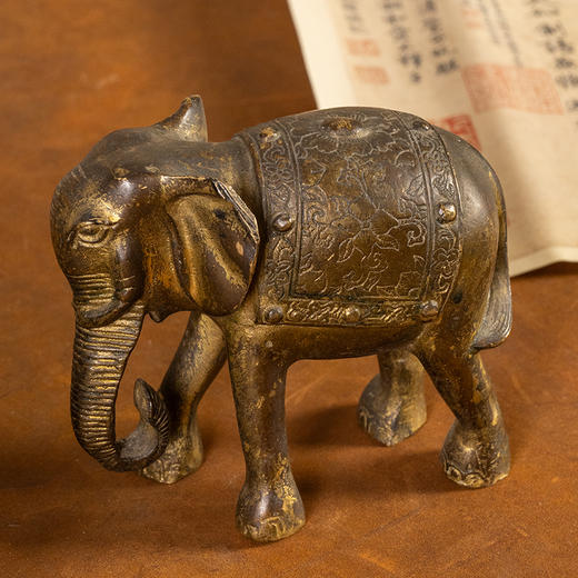 清 铜鎏金大象摆件（一对） 商品图2