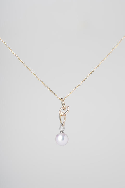 「几何」Akoya珍珠14k白金黄金玫瑰金项链 商品图3