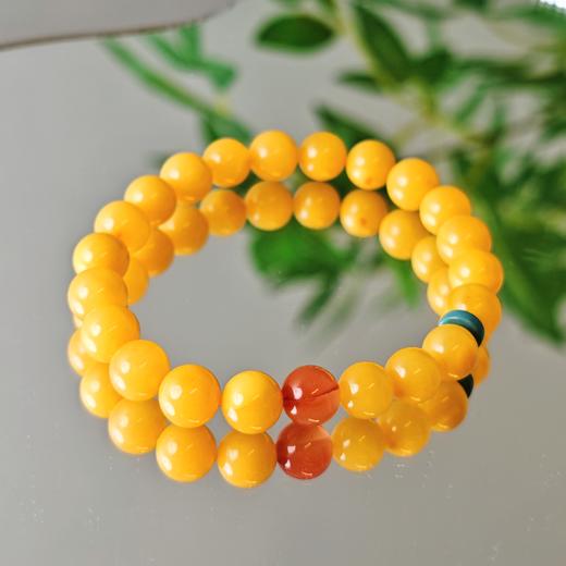 敦煌【蕴泽·蜜蜡南红手串】敦煌福泽轻奢蜜蜡佛珠手串女南红单圈手链复古中国风设计款 商品图1