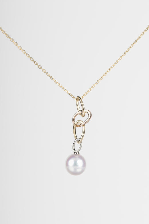 「几何」Akoya珍珠14k白金黄金玫瑰金项链 商品图2