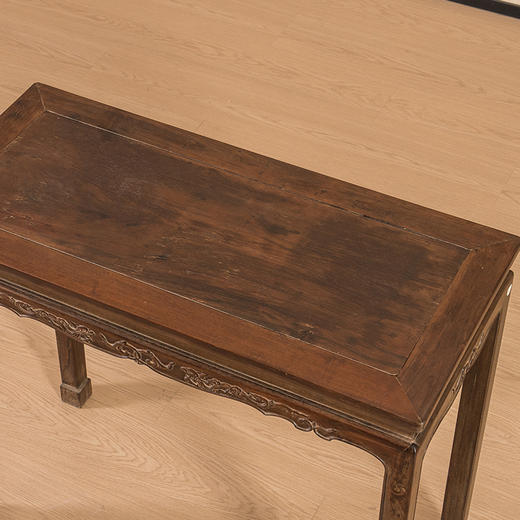 清 红木束腰马蹄腿螭龙纹半桌 商品图2