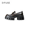 DFuse迪芙斯2025春季新款轻便通勤皮鞋三角标增高厚底乐福鞋DFD1112105 商品缩略图1