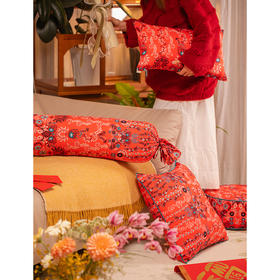 节日的花园系列异形抱枕靠垫圆柱睡抱枕金鱼蝴蝶春节喜庆新中式棉可拆洗