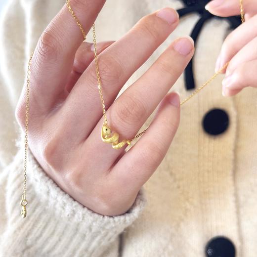 敦煌【金蛇献瑞系列项链/耳饰】2025本命年S925银巳蛇项链耳饰  国潮气质风红色本命年首饰 商品图3