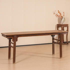 清 黄花梨夹头榫刀牙板平头案