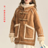 裁缝学苑AS396法式复古撞色麂皮绒拼接皮毛一体连帽外套纸样女装上衣样板 商品缩略图4