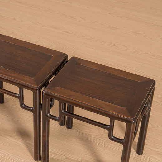 清 红木圆材方凳成堂（一堂四只） 商品图3