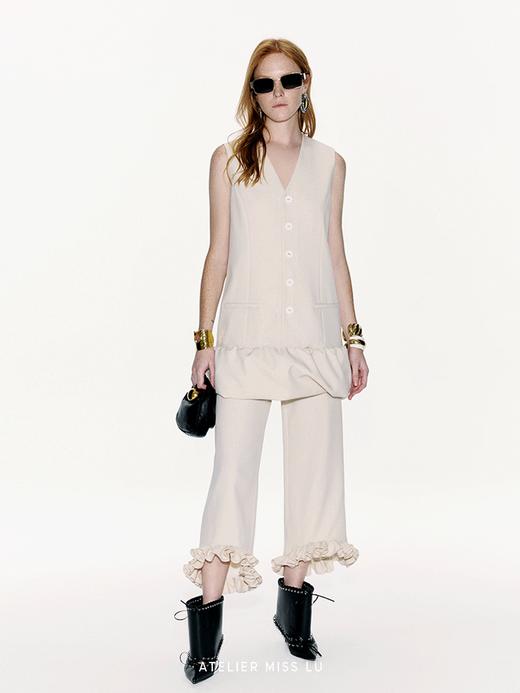 【夏日奏章】蓬松花苞下摆拼接直身纽扣连衣裙 商品图2